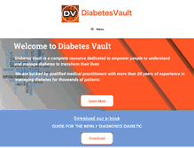 Tablet Screenshot of diabetesvault.com